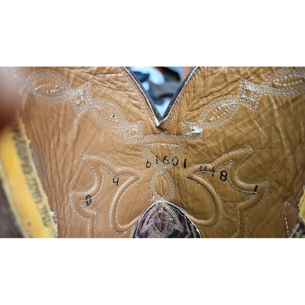 Montana Full Quill Ostrich Triad Western Cowboy Boots Inlay Mexico Men's 9 D - Picture 13 of 14